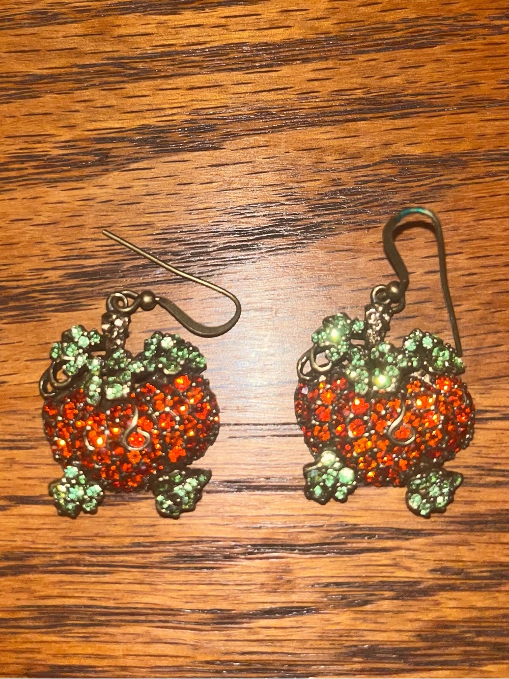 Rhinestone Pumpkin Earrings
